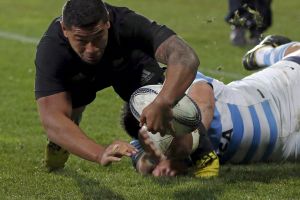 Lost overseas: Charles Piutau in action for the All Blacks against Argentina in 2015.