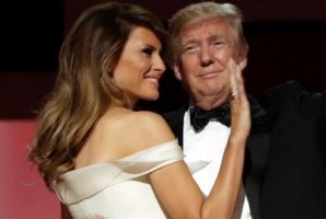 President Donald Trump dances with First Lady Melania Trump at the Liberty Ball.