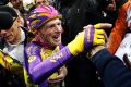 Another record: French cyclist Frenchman Robert Marchand celebrates setting a record for distance cycled in one hour ... ...