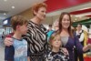 One Nation leader Pauline Hanson with voter Jackie Holdern and children in Bunbury