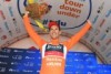 Richie Porte celebrates winning stage five of the TDU