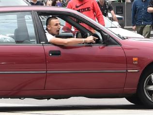 Driver the drove his car up Swanston st and then collected pedestrians down Bourke St, Melbourne. Picture, Tony Gough