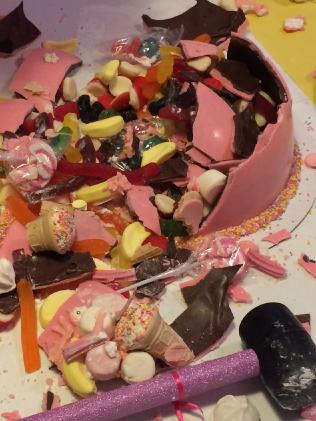 A smashed Naughty Nush cake. Supplied image.