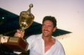 Sweet victory: Allan Border with the 1987 World Cup trophy.