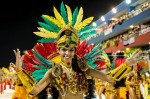 A local samba school performing during the Carnaval Parade, Brazil.