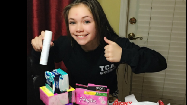 12-year-old Brooke's mum threw her a first "period party" - complete with cake.