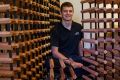 Mathew Childs with his wine storage products.