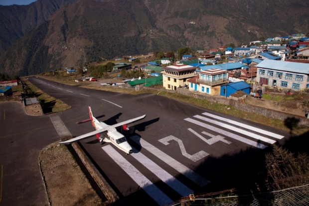 LUKLA, NEPAL. This is the gateway for trekkers and mountaineers heading for Everest Base Camp, but with a length of just ...