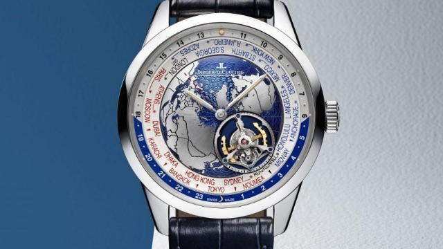 Jaeger-LeCoultre Geophysic Tourbillon Universal Time Watch is the first time a worldtimer and a flying tourbillon have ...