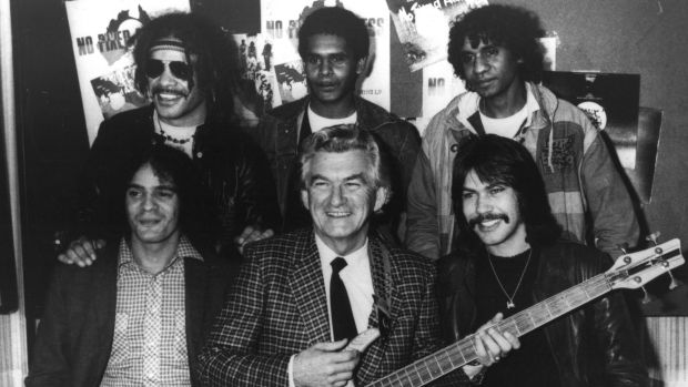 Prime Minister Bob Hawke launches From My Eyes by No Fixed Address?in1982.