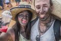 First-time Summernats patrons Amy Judd and Chris Meli of Melbourne have spent five hours in the front row of the ...