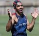 Re-contracted Crow Eddie Betts has a laugh with teammate Charlie Cameron. 