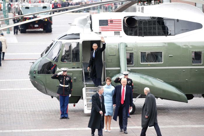 Barack Obama leaves the Capitol