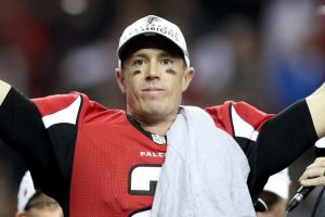 Matt Ryan celebrates after defeating the Green Bay Packers.