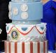 President Donald Trump and Vice-President Mike Pence cut the cake.