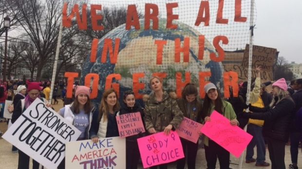 Protesters also called for action on climate change.