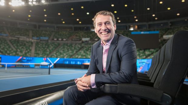 Director of new experiences: Tennis Australia's Richard Heaselgrave in the new courtside seats on Rod Laver Arena.
