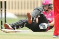 Down and out: Ellyse Perry has been ruled out of Wednesday's semi-final at the Gabba after suffering a hamstring injury.