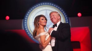 President Donald Trump and first lady Melania Trump dance at the Freedom Ball in Washington, Jan. 20, 2017. (Doug ...