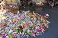 Love of the people: The mass of flowers placed by the public outside Melbourne GPO in tribute to the victims of the ...