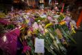The floral tribute at Bourke Street Mall.
