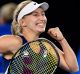 Australia's Daria Gavrilova celebrates after defeating Switzerland's Timea Bacsinszky in their third round match.