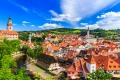 The red roofs of Cesky Krumlov, Czech Republic.