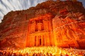 The Treasury lit up at night at Petra.