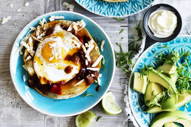 Neil Perry's huevos rancheros served with eggs and tortillas. <a ...