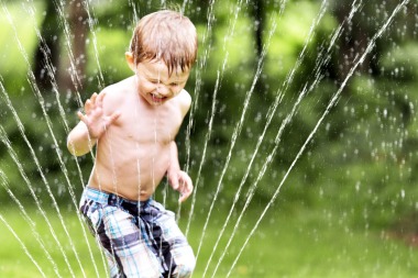 The good old sprinkler is still just as fun as we remember.