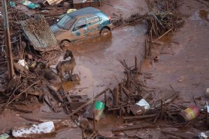 The small town of Bento Rodrigues, Minas Gerais, Brazil after the Samarco dam disaster.