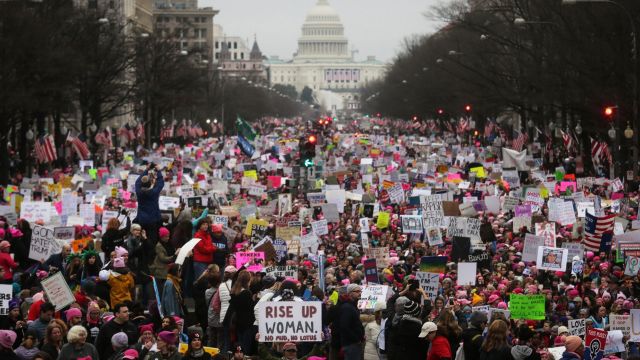 An estimated 470,000 participated in the women's march in Washington DC on January 21.