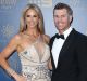 Winner: David Warner arrives at The Star with wife Candice Warner for the Allan Border Medal ceremony.