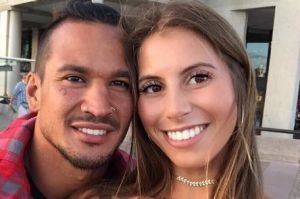 Kati Garnett with her partner Johann Ofner, who died on set while filming a Bliss n Eso film clip in Brisbane.