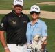 Teaming up: Lee Westwood and Helen Storey.