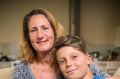 Finn Kovich with his mother Nina who both suffer from asthma, at their home in Killara.