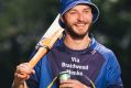 'Via Bradwood Monks' club cricket team member Jake Whyte during tea-break at the Captain Cook Cres oval in Narrabundah.