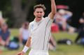 New Zealand's Trent Boult celebrates taking the wicket of Bangladesh batsman Mahmudullah in Christchurch.