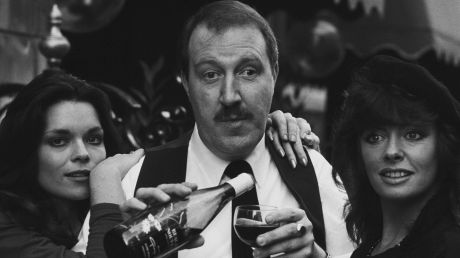 Gordon Kaye with Francesca Gonshaw and Vicki Michelle of British sitcom <i>'Allo 'Allo!</i>