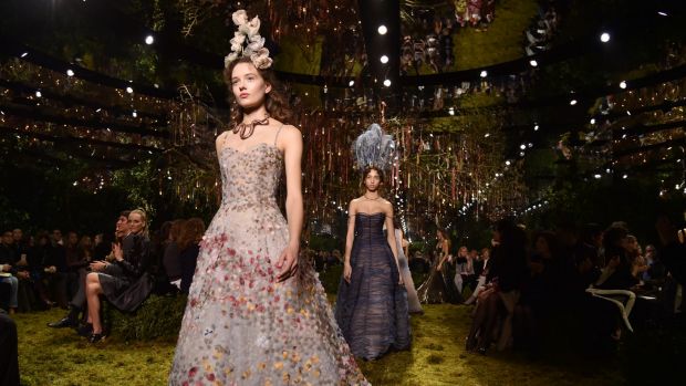 Models walk the runway during the Christian Dior Spring Summer 2017 show as part of Paris Fashion Week.