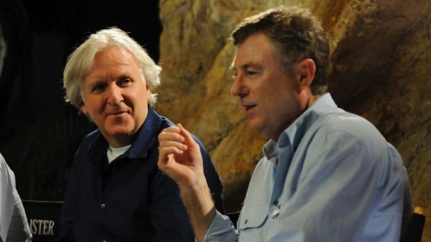 Andrew Wight (right) with James Cameron in 2011.