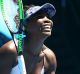 Venus Williams celebrates her win.