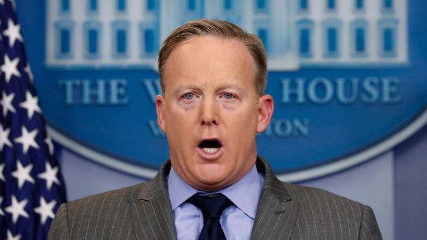 Sean Spicer delivers his first press conference in the White House. It did not go well.