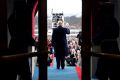 President-elect Donald Trump arrives on the West Front of the Capitol in Washington for his presidential inauguration. 