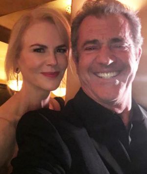 Mel Gibson takes a selfie with Nicole Kidman as they attend The AACTA International Awards in Los Angeles.