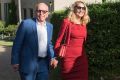 Rupert Murdoch and Jerry Hall leave Kirribilli House as Malcolm Turnbull hosts a reception for big business on Saturday,