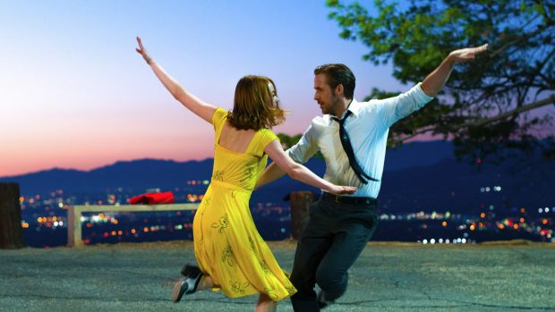 Ryan Gosling and Emma Stone in <i>La La Land</i>. Emma Stone is the only Best Actress nominee to come from a Best ...