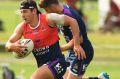 Billy Slater training with Melbourne Storm on Friday.