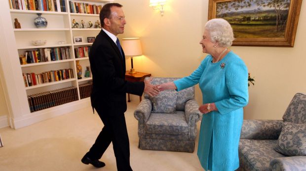 Former prime minister Tony Abbott meets the Queen in 2011, when he was opposition leader.