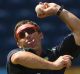 ST GEORGE'S, GRENADA - APRIL 15: Brad Hogg of Australia in action during training at the Grenada National Stadium on ...